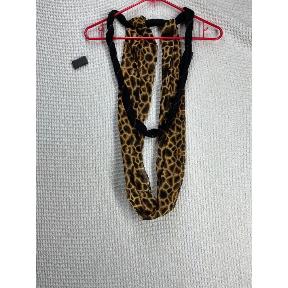 Mob Wife Women Unbranded Leopard Print Infinity Scarf OS Brown Black